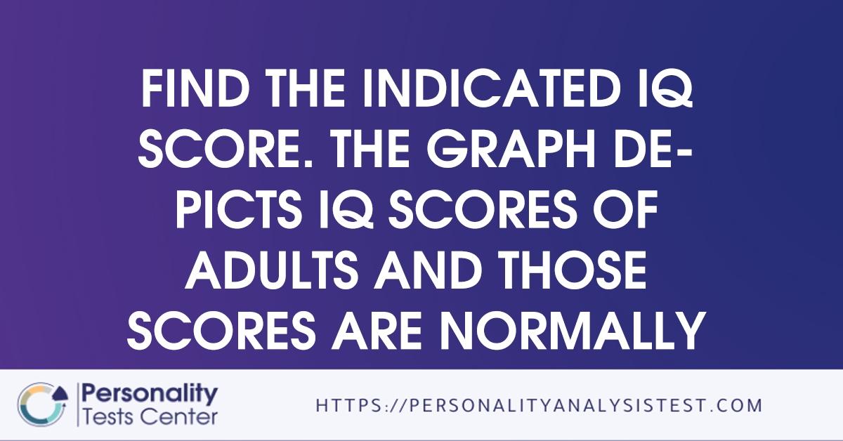 find the indicated iq score. the graph depicts iq scores of adults and those scores are normally